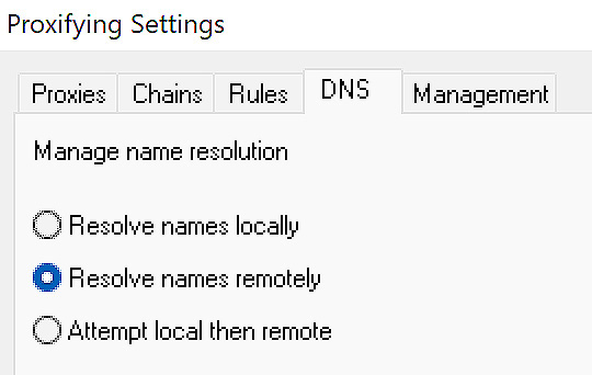 Available DNS options